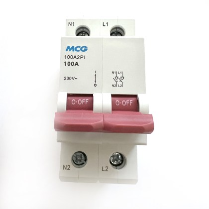 MCG 100A2PI 100A 100 Amp 2 Double Pole Isolator Main Switch Disconnector